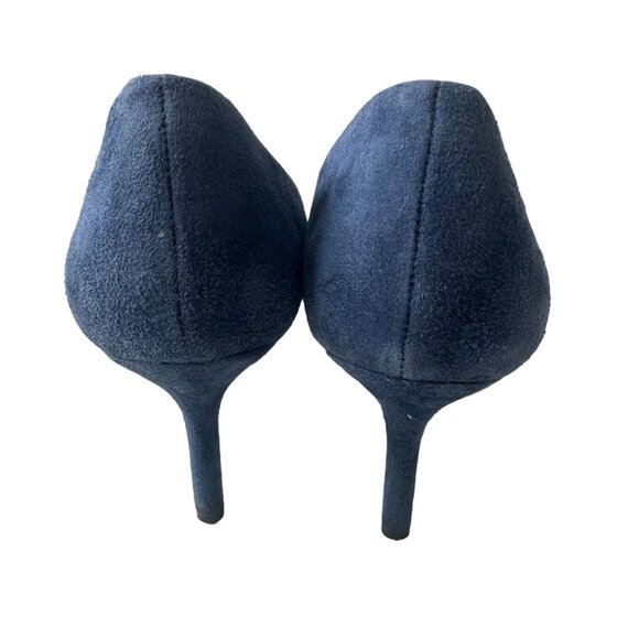 LOUISE ET CIE Blue Suede Bow Heels size 37.5/7.5 - Picture 7 of 9